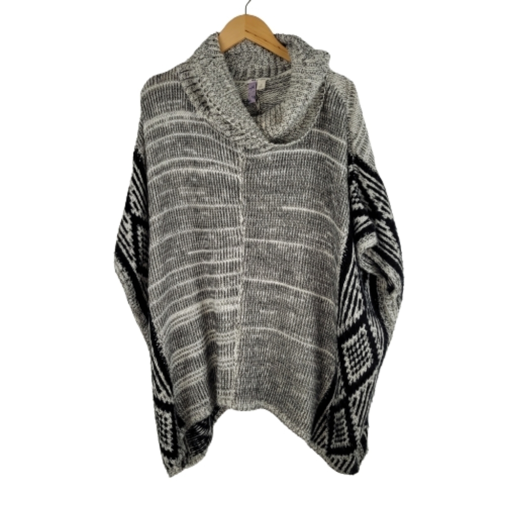 Alya cozy cowl neck poncho knit sweater